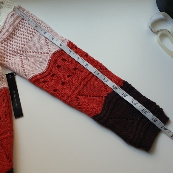 BCBGMAXAZRIA Pullover Colorblock Open Knit Oversized Sweater Small - Picture 10 of 10